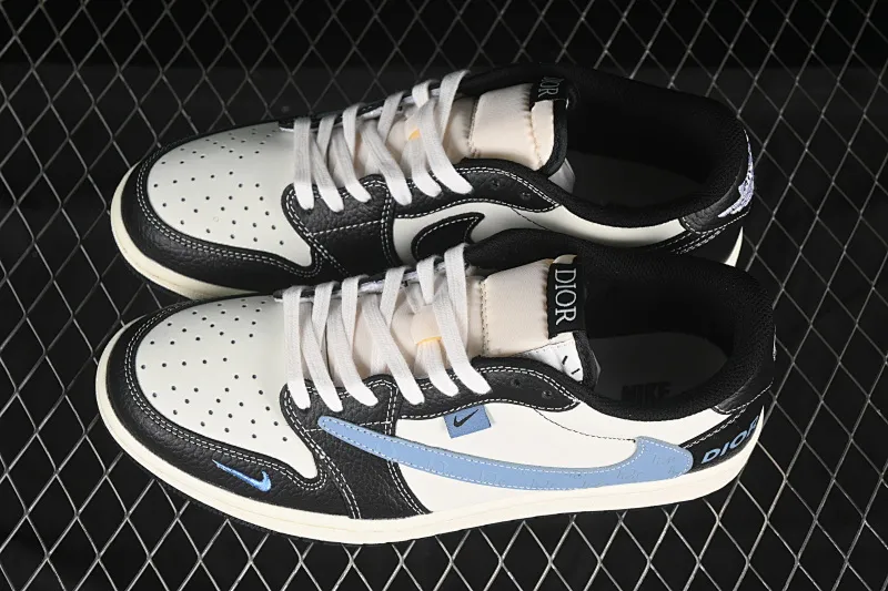 All categories Air Jordan Jordan series basketball shoes Air Jordan 1 Low High-end customized low-top sneakers Travis Scott x Fragment Design x Air Jordan 1 Low OG SP AJ1 Joe 1 Dior joint black and white small blue hook low-top cultural casual sneakers XZ5749-003